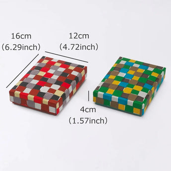 貼り箱ケース｜市松柄｜手染め和紙 筆箱 日本製｜幸せの文様シリーズ 小物入れ【 Fuwa Market オリジナル 】 Fuwa Market