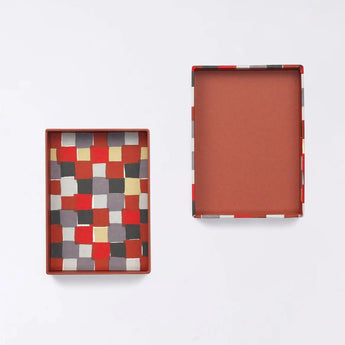 貼り箱ケース｜市松柄｜手染め和紙 筆箱 日本製｜幸せの文様シリーズ 小物入れ【 Fuwa Market オリジナル 】 Fuwa Market