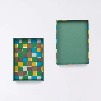 貼り箱ケース｜市松柄｜手染め和紙 筆箱 日本製｜幸せの文様シリーズ 小物入れ【 Fuwa Market オリジナル 】 Fuwa Market