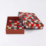 貼り箱ケース｜市松柄｜手染め和紙 筆箱 日本製｜幸せの文様シリーズ 小物入れ【 Fuwa Market オリジナル 】 Fuwa Market