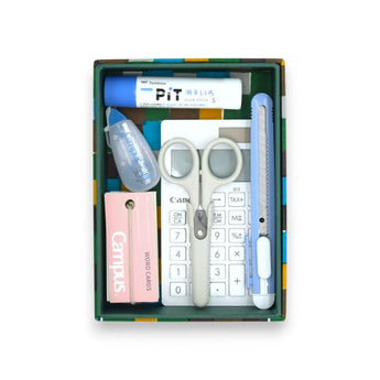 貼り箱ケース｜市松柄｜手染め和紙 筆箱 日本製｜幸せの文様シリーズ 小物入れ【 Fuwa Market オリジナル 】 Fuwa Market