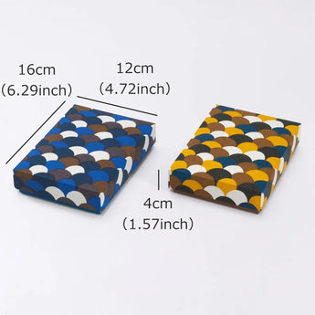 貼り箱ケース｜青海波柄｜手染め和紙 筆箱 日本製｜幸せの文様シリーズ 小物入れ【 Fuwa Market オリジナル 】 Fuwa Market