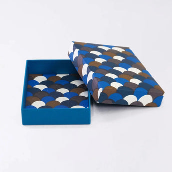 貼り箱ケース｜青海波柄｜手染め和紙 筆箱 日本製｜幸せの文様シリーズ 小物入れ【 Fuwa Market オリジナル 】 Fuwa Market