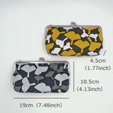 がま口 (横型 / 小)｜銀杏柄｜手染め生地 帆布 綿100% 和財布 ポーチ ウォレットポーチ 日本製｜京都職人仕上げ 【 Fuwa Market オリジナル 】 Fuwa Market