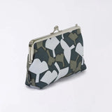 がま口 (横型 / 小)｜銀杏柄｜手染め生地 帆布 綿100% 和財布 ポーチ ウォレットポーチ 日本製｜京都職人仕上げ 【 Fuwa Market オリジナル 】 Fuwa Market