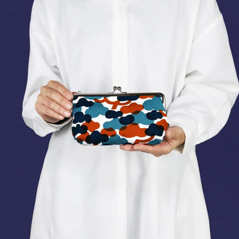 がま口 (横型 / 小)｜松柄｜手染め生地 帆布 綿100% 和財布 ポーチ ウォレットポーチ 日本製｜京都職人仕上げ 【 Fuwa Market オリジナル 】 Fuwa Market