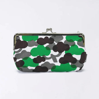 がま口 (横型 / 小)｜松柄｜手染め生地 帆布 綿100% 和財布 ポーチ ウォレットポーチ 日本製｜京都職人仕上げ 【 Fuwa Market オリジナル 】 Fuwa Market