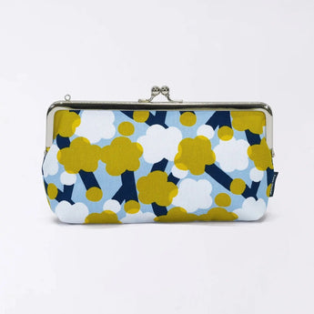 がま口 (横型 / 小)｜梅柄｜手染め生地 帆布 綿100% 和財布 ポーチ ウォレットポーチ 日本製｜京都職人仕上げ 【 Fuwa Market オリジナル 】 Fuwa Market