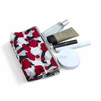 がま口 (横型 / 小)｜梅柄｜手染め生地 帆布 綿100% 和財布 ポーチ ウォレットポーチ 日本製｜京都職人仕上げ 【 Fuwa Market オリジナル 】 Fuwa Market