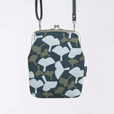 がま口 (縦型 / 大) ｜銀杏柄｜手染め帆布 スマホショルダー 日本製｜京都職人仕上げ 【 Fuwa Market オリジナル 】 Fuwa Market