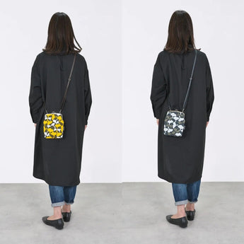 がま口 (縦型 / 大) ｜銀杏柄｜手染め帆布 スマホショルダー 日本製｜京都職人仕上げ 【 Fuwa Market オリジナル 】 Fuwa Market