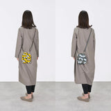 がま口 (縦型 / 大) ｜銀杏柄｜手染め帆布 スマホショルダー 日本製｜京都職人仕上げ 【 Fuwa Market オリジナル 】 Fuwa Market