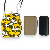 がま口 (縦型 / 大) ｜銀杏柄｜手染め帆布 スマホショルダー 日本製｜京都職人仕上げ 【 Fuwa Market オリジナル 】 Fuwa Market