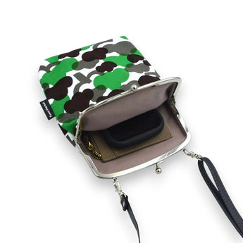 がま口 (縦型 / 大) ｜松柄｜手染め帆布 スマホショルダー 日本製｜京都職人仕上げ 【 Fuwa Market オリジナル 】 Fuwa Market