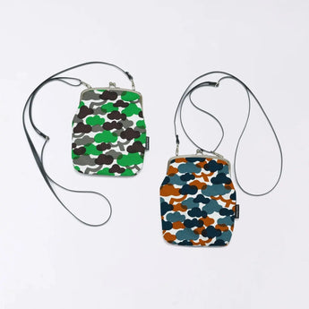 がま口 (縦型 / 大) ｜松柄｜手染め帆布 スマホショルダー 日本製｜京都職人仕上げ 【 Fuwa Market オリジナル 】 Fuwa Market