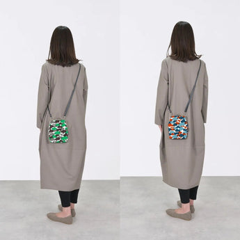 がま口 (縦型 / 大) ｜松柄｜手染め帆布 スマホショルダー 日本製｜京都職人仕上げ 【 Fuwa Market オリジナル 】 Fuwa Market