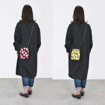 がま口 (縦型 / 大) ｜梅柄｜手染め帆布 スマホショルダー 日本製｜京都職人仕上げ 【 Fuwa Market オリジナル 】 Fuwa Market