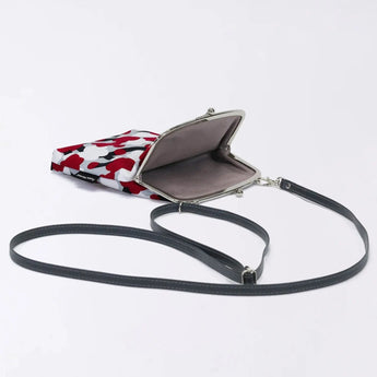 がま口 (縦型 / 大) ｜梅柄｜手染め帆布 スマホショルダー 日本製｜京都職人仕上げ 【 Fuwa Market オリジナル 】 Fuwa Market