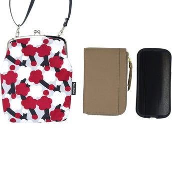 がま口 (縦型 / 大) ｜梅柄｜手染め帆布 スマホショルダー 日本製｜京都職人仕上げ 【 Fuwa Market オリジナル 】 Fuwa Market