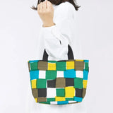 トートバッグ（横型）｜市松柄｜手染め生地 帆布 綿100% コットン バッグ 日本製｜京都職人仕上げ 【 Fuwa Market オリジナル 】 Fuwa Market