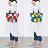 トートバッグ（横型）｜市松柄｜手染め生地 帆布 綿100% コットン バッグ 日本製｜京都職人仕上げ 【 Fuwa Market オリジナル 】 Fuwa Market