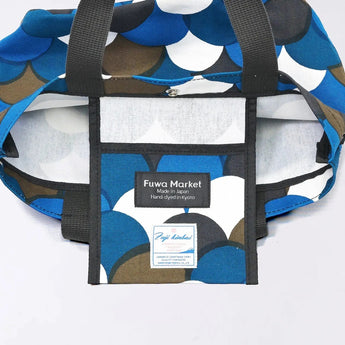 トートバッグ（横型）｜青海波柄｜手染め生地 帆布 綿100% コットン バッグ 日本製｜京都職人仕上げ 【 Fuwa Market オリジナル 】 Fuwa Market