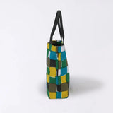 トートバッグ（縦型）｜市松柄｜手染め生地 帆布 綿100% コットン バッグ 日本製｜京都職人仕上げ 【 Fuwa Market オリジナル 】 Fuwa Market