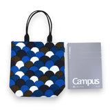 トートバッグ（縦型）｜青海波柄｜手染め生地 帆布 綿100% コットン バッグ 日本製｜京都職人仕上げ 【 Fuwa Market オリジナル 】 Fuwa Market