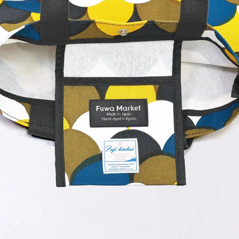 トートバッグ（縦型）｜青海波柄｜手染め生地 帆布 綿100% コットン バッグ 日本製｜京都職人仕上げ 【 Fuwa Market オリジナル 】 Fuwa Market