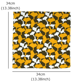 ハンカチ｜銀杏柄｜手染め生地 帆布 綿100% 綿 やわらかいタオル 二重ガーゼ 日本製｜幸せの文様 【 Fuwa Market オリジナル 】 Fuwa Market