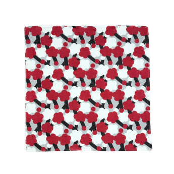 ハンカチ｜梅柄｜手染め生地 帆布 綿100% 綿 やわらかいタオル 二重ガーゼ 日本製｜幸せの文様 【 Fuwa Market オリジナル 】 Fuwa Market