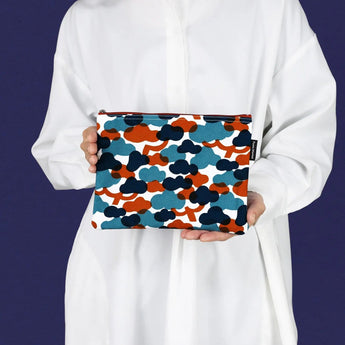 フラットポーチ｜松柄｜手染め生地 帆布 綿100% コットン ポーチ 日本製｜幸せの文様 【 Fuwa Market オリジナル 】 Fuwa Market