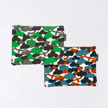 フラットポーチ｜松柄｜手染め生地 帆布 綿100% コットン ポーチ 日本製｜幸せの文様 【 Fuwa Market オリジナル 】 Fuwa Market