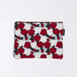 フラットポーチ｜梅柄｜手染め生地 帆布 綿100% コットン ポーチ 日本製｜幸せの文様 【 Fuwa Market オリジナル 】 Fuwa Market