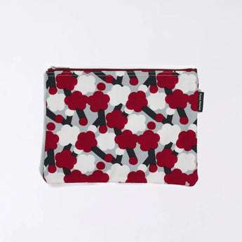 フラットポーチ｜梅柄｜手染め生地 帆布 綿100% コットン ポーチ 日本製｜幸せの文様 【 Fuwa Market オリジナル 】 Fuwa Market