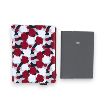 フラットポーチ｜梅柄｜手染め生地 帆布 綿100% コットン ポーチ 日本製｜幸せの文様 【 Fuwa Market オリジナル 】 Fuwa Market