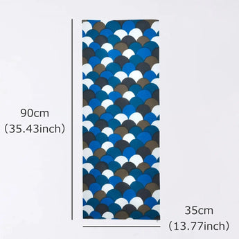 手ぬぐい｜青海波柄｜手染め生地 手ぬぐい 綿100% コットン 日本製｜京都職人仕上げ 【 Fuwa Market オリジナル 】 Fuwa Market