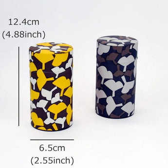 茶缶｜銀杏柄｜手染め和紙 茶筒 日本製｜幸せの文様シリーズ 【 Fuwa Market オリジナル 】 Fuwa Market