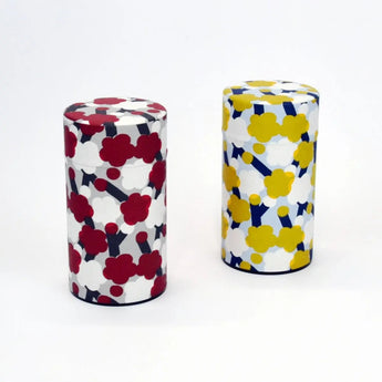 茶缶｜梅柄｜手染め和紙 茶筒 日本製｜幸せの文様シリーズ 【 Fuwa Market オリジナル 】 Fuwa Market