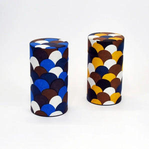 茶缶｜青海波柄｜手染め和紙 茶筒 日本製｜幸せの文様シリーズ 【 Fuwa Market オリジナル 】 Fuwa Market