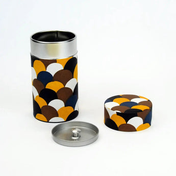 茶缶｜青海波柄｜手染め和紙 茶筒 日本製｜幸せの文様シリーズ 【 Fuwa Market オリジナル 】 Fuwa Market