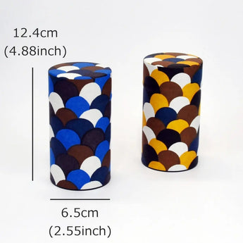 茶缶｜青海波柄｜手染め和紙 茶筒 日本製｜幸せの文様シリーズ 【 Fuwa Market オリジナル 】 Fuwa Market