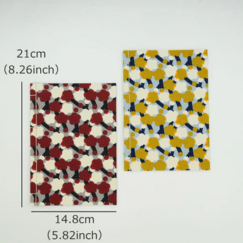 和綴じノート｜A5｜梅柄｜手染め和紙 ノート 文房具 日本製｜幸せの文様 【 Fuwa Market オリジナル 】 Fuwa Market