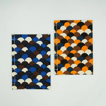 和綴じノート｜A5｜青海波柄｜手染め和紙 ノート 文房具 日本製｜幸せの文様 【 Fuwa Market オリジナル 】 Fuwa Market