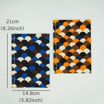 和綴じノート｜A5｜青海波柄｜手染め和紙 ノート 文房具 日本製｜幸せの文様 【 Fuwa Market オリジナル 】 Fuwa Market