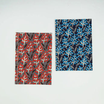 和綴じノート｜A5｜南天柄｜手染め和紙 ノート 文房具 日本製｜幸せの文様 【 Fuwa Market オリジナル 】 Fuwa Market