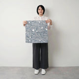 風呂敷 48cm｜伊砂文様 結｜両面染め 藍 / オレンジ｜綿シャンタン｜むす美 むす美