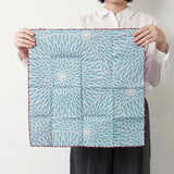 風呂敷 48cm｜伊砂文様 菊｜両面染め 赤 / 青磁（水色）｜綿シャンタン｜むす美 むす美
