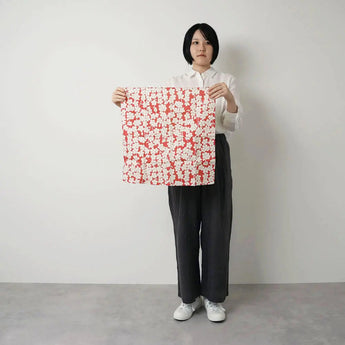風呂敷 48cm｜伊砂文様 しだれ桜｜両面染め ピンク / グリーン｜綿シャンタン｜むす美 むす美