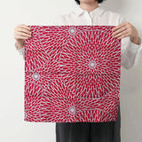 風呂敷 48cm｜伊砂文様 菊｜両面染め 赤 / 青磁（水色）｜綿シャンタン｜むす美 むす美